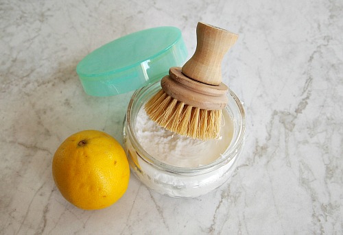 DIY All-Natural Soft Scrub Cleaner- Homemade Sink + Tile Cleaner